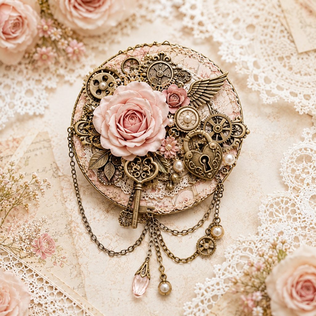 Steampunk Findings Brooch