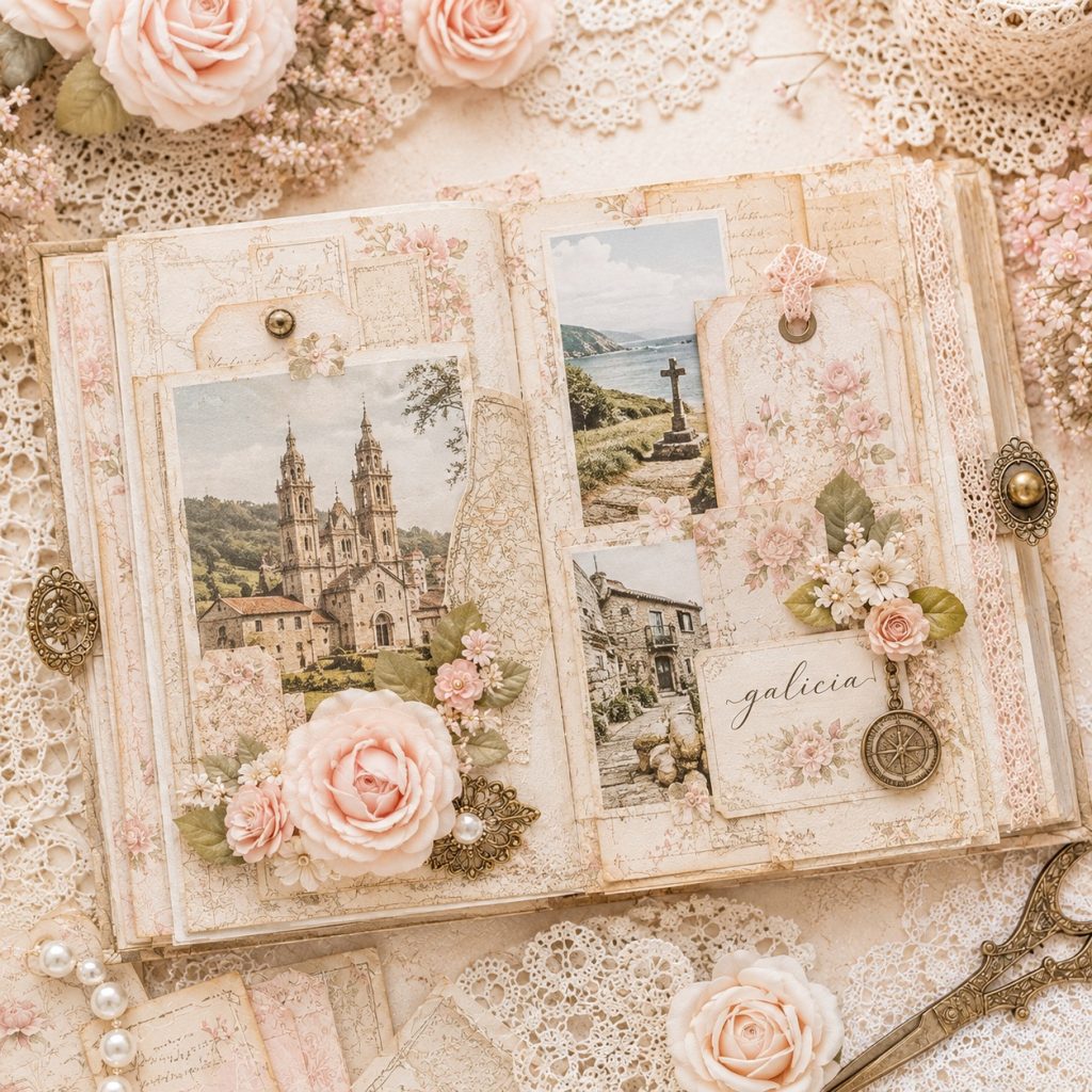 Galicia Travel Memory Journal Spread