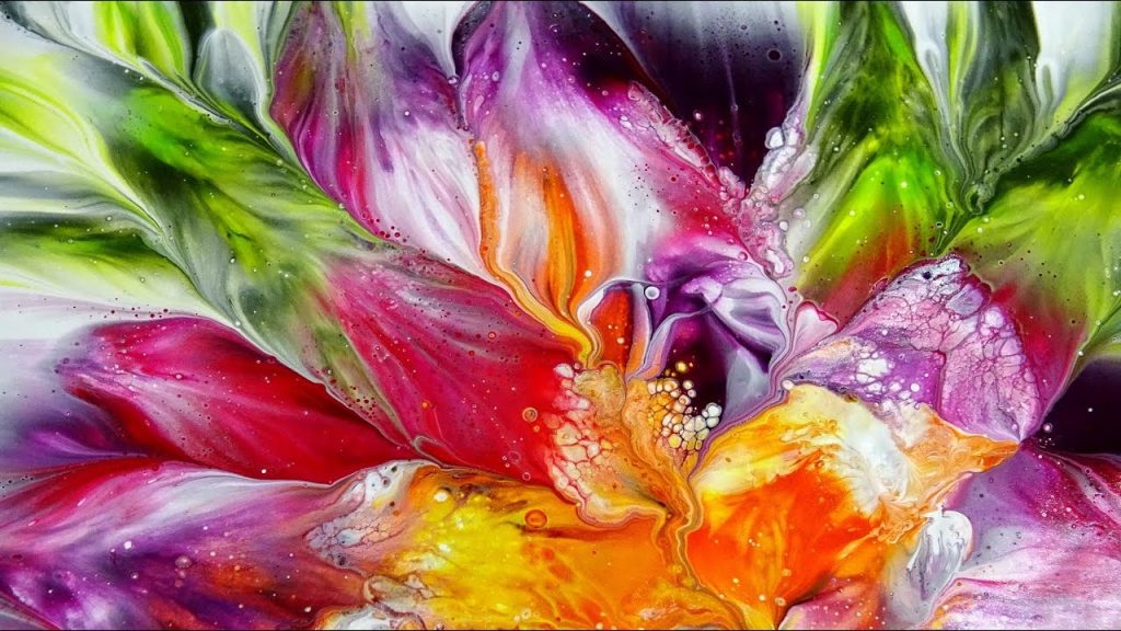Experiment with a plastic jar on the canvas / Flower dip