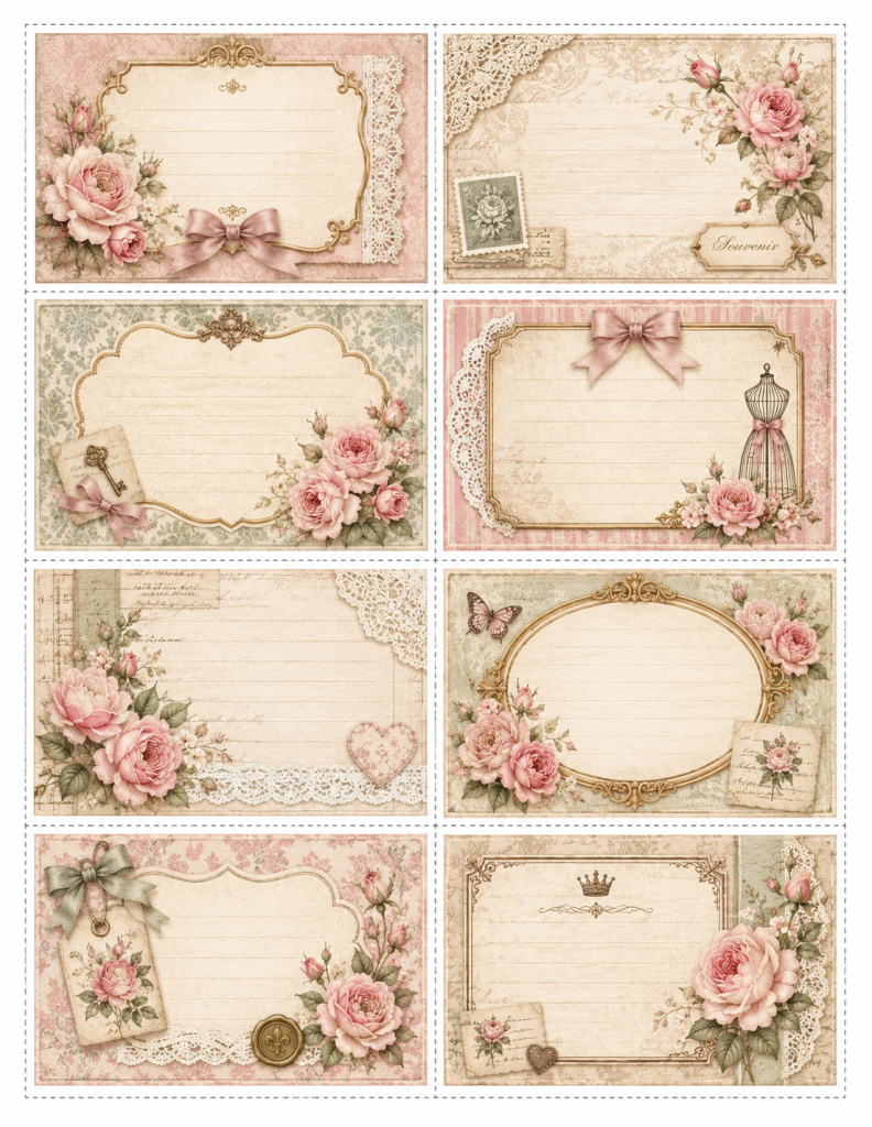 Rose Journaling Cards