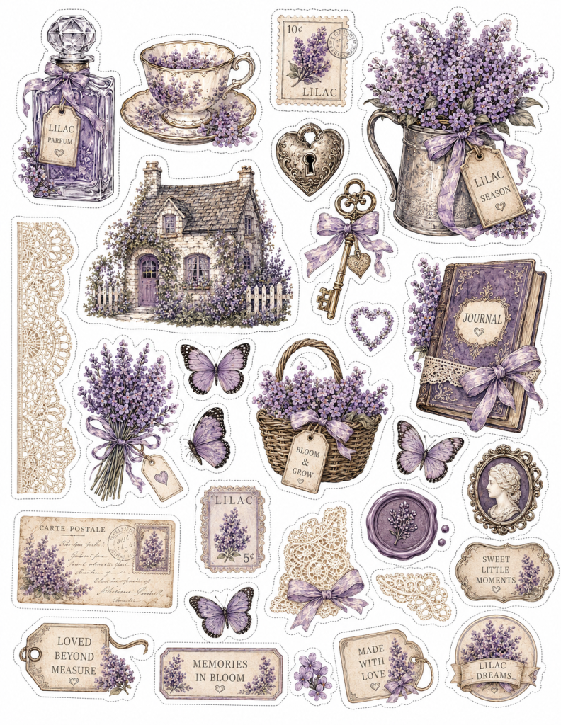 Victorian Lilac Sticker Sheet