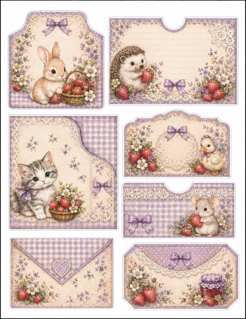 Vintage Lavender Garden Craft Sheet