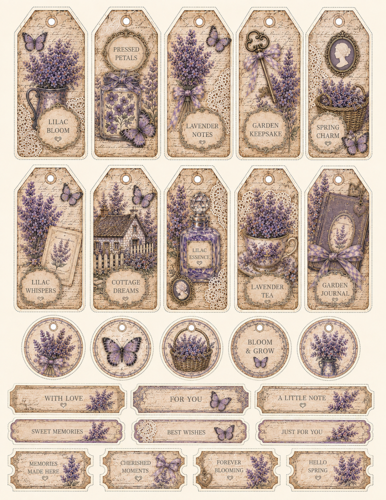 Vintage Lavender Gift Tags Collection