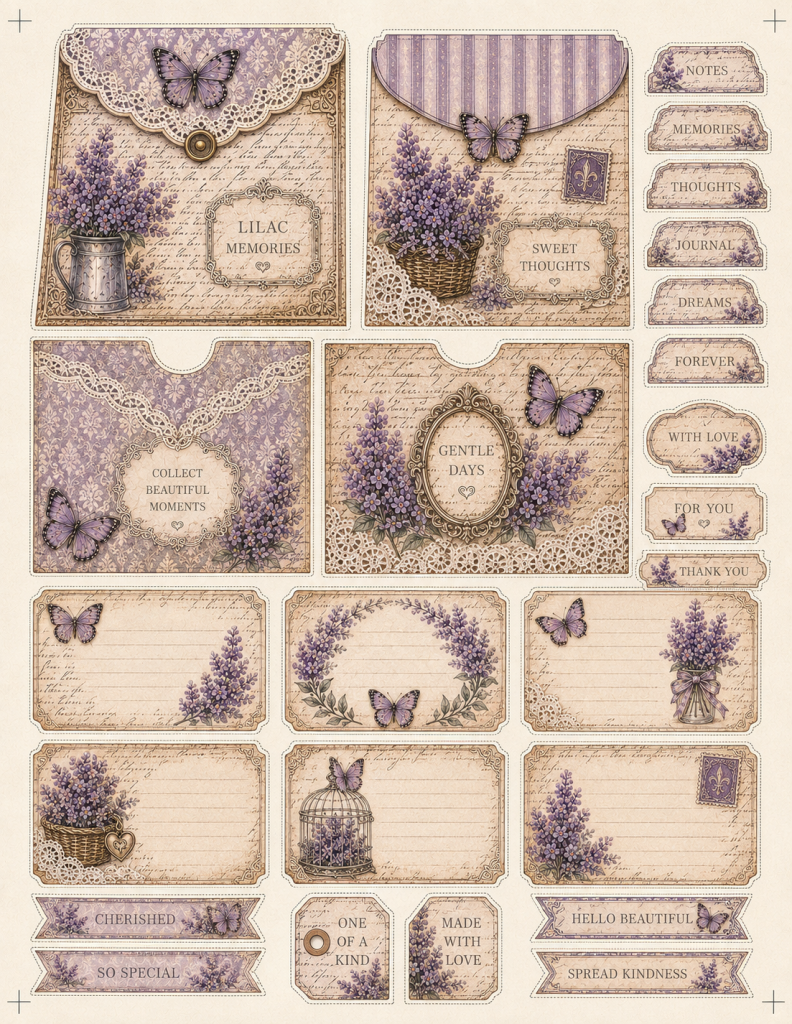Vintage Lilac Memories Crafting Kit