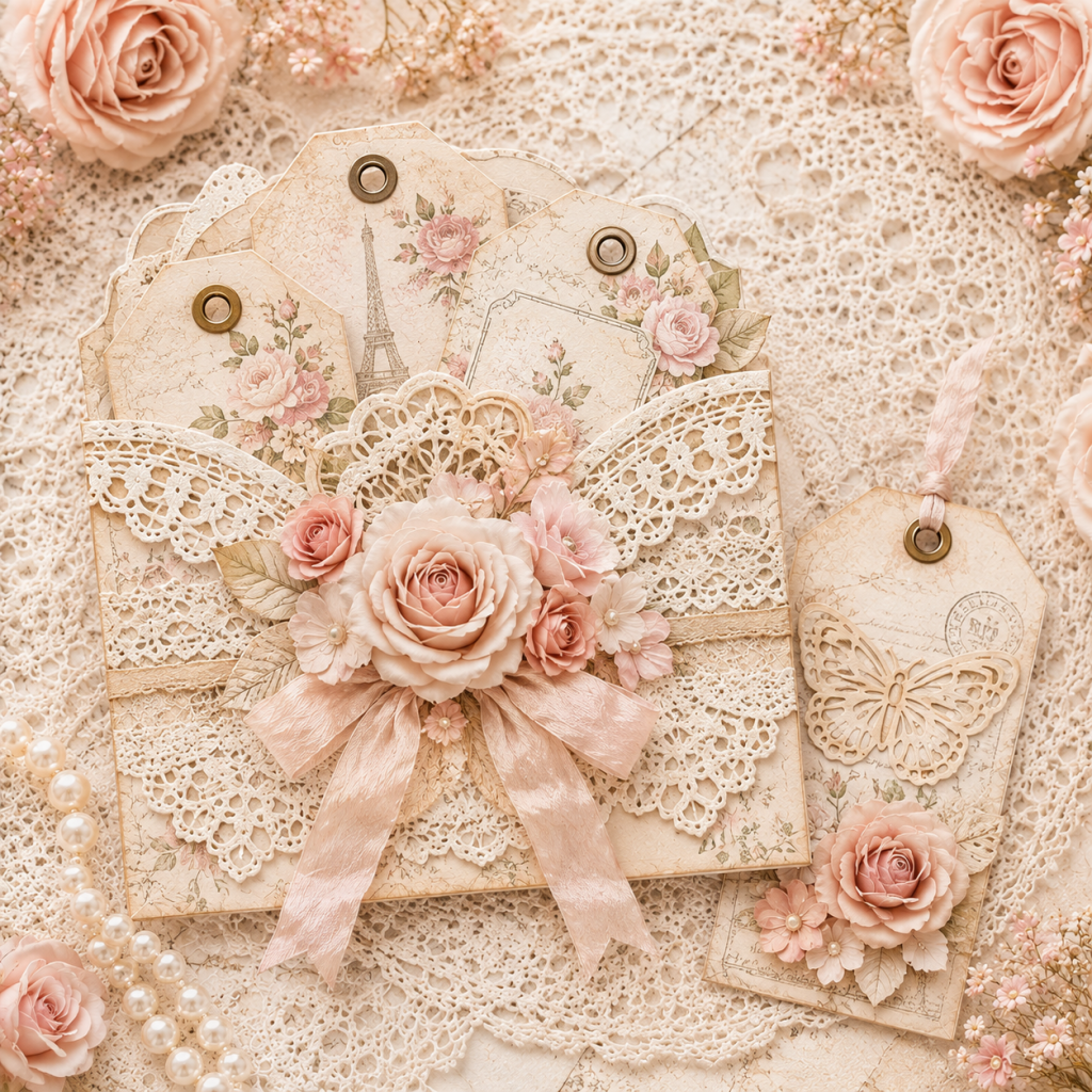 Victorian Lace Pocket & Tag Set