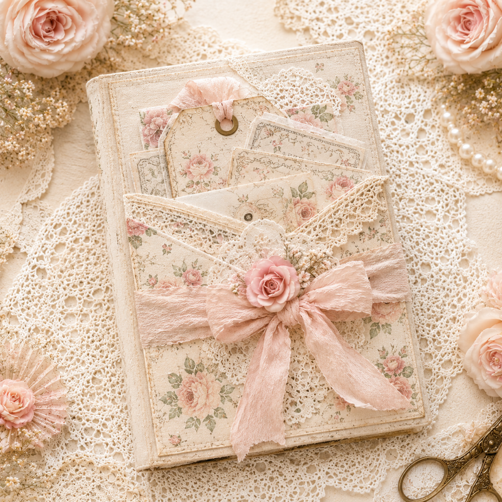 Shabby Chic Notebook Pocket